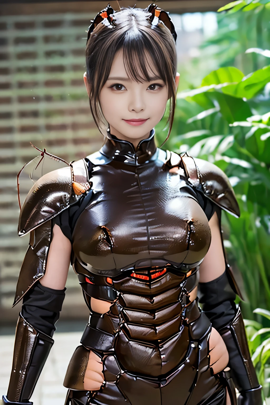 20 year old Japanese beauty,One girl、Muscles like a bodybuilder、Emphasize the breasts、Slit eyes、A head-to-toe view,Bust is very very large、The background is the arena、High quality photos、Clear, crisp images of the lower body、Masterpiece 8k、Face of the upper eye、Silver armor cosplay、Wielding an axe with both hands、Clothes that emphasize the crotch、Wearing glasses、TAKI from Soul Calibur