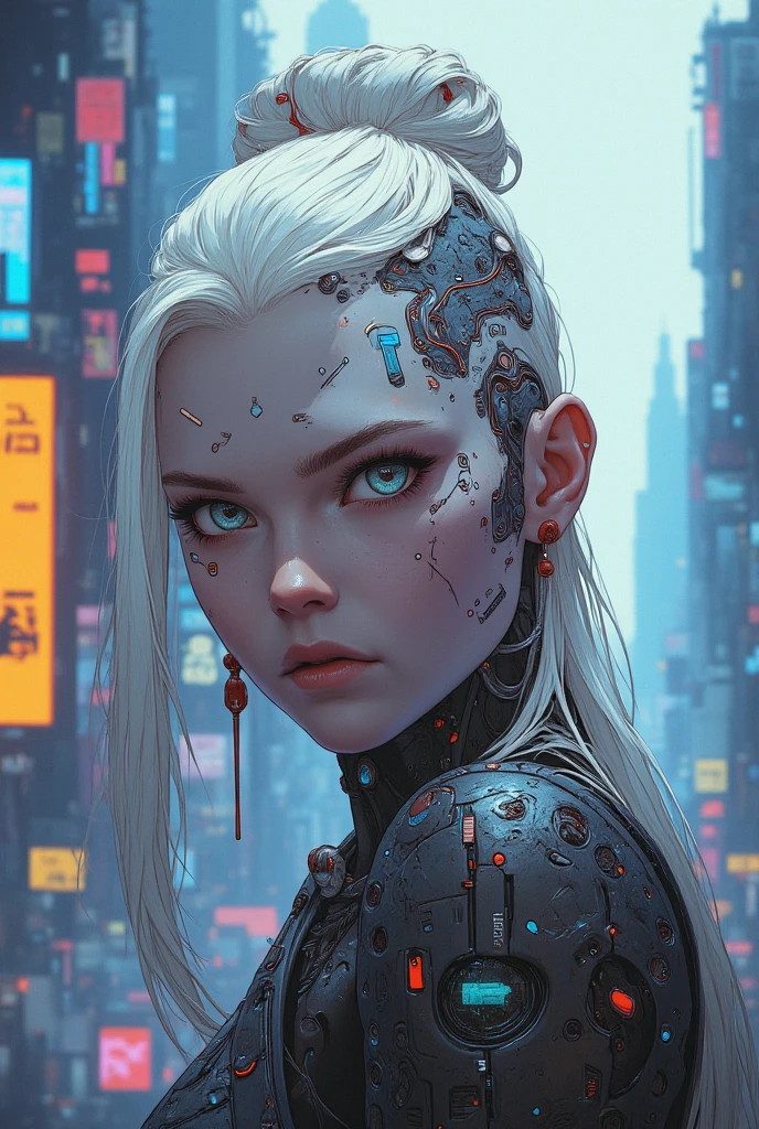 Close-up of a person with a strange face and a strange head, From the 2019 SF8K film, Alien Cyborg movie still, Alien Girl movie still, Unreal Engine : : Rave Makeup, Cyborg Goddess of Space, Love Death + robot, Sci-fi movie stills, Ash Thorpe, VFX Film Close-up