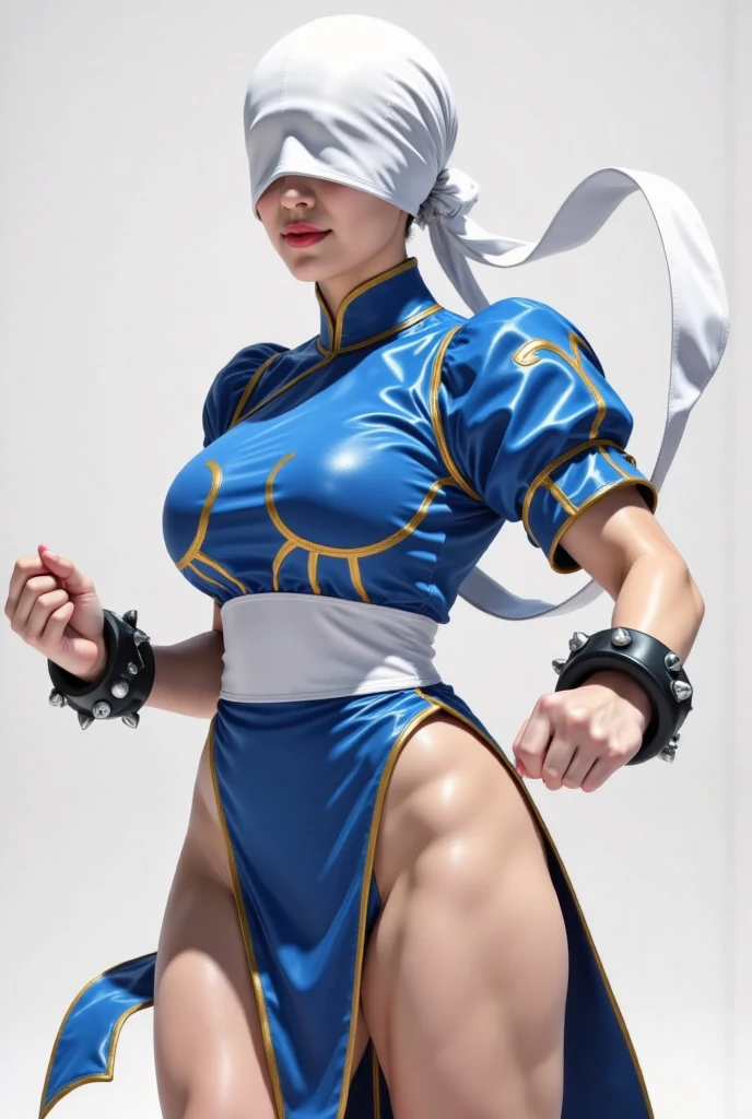 Weiss Schnee, skintight leather thong, topless, fire printed boxing gloves, big ass, thick pudgy thighs, big