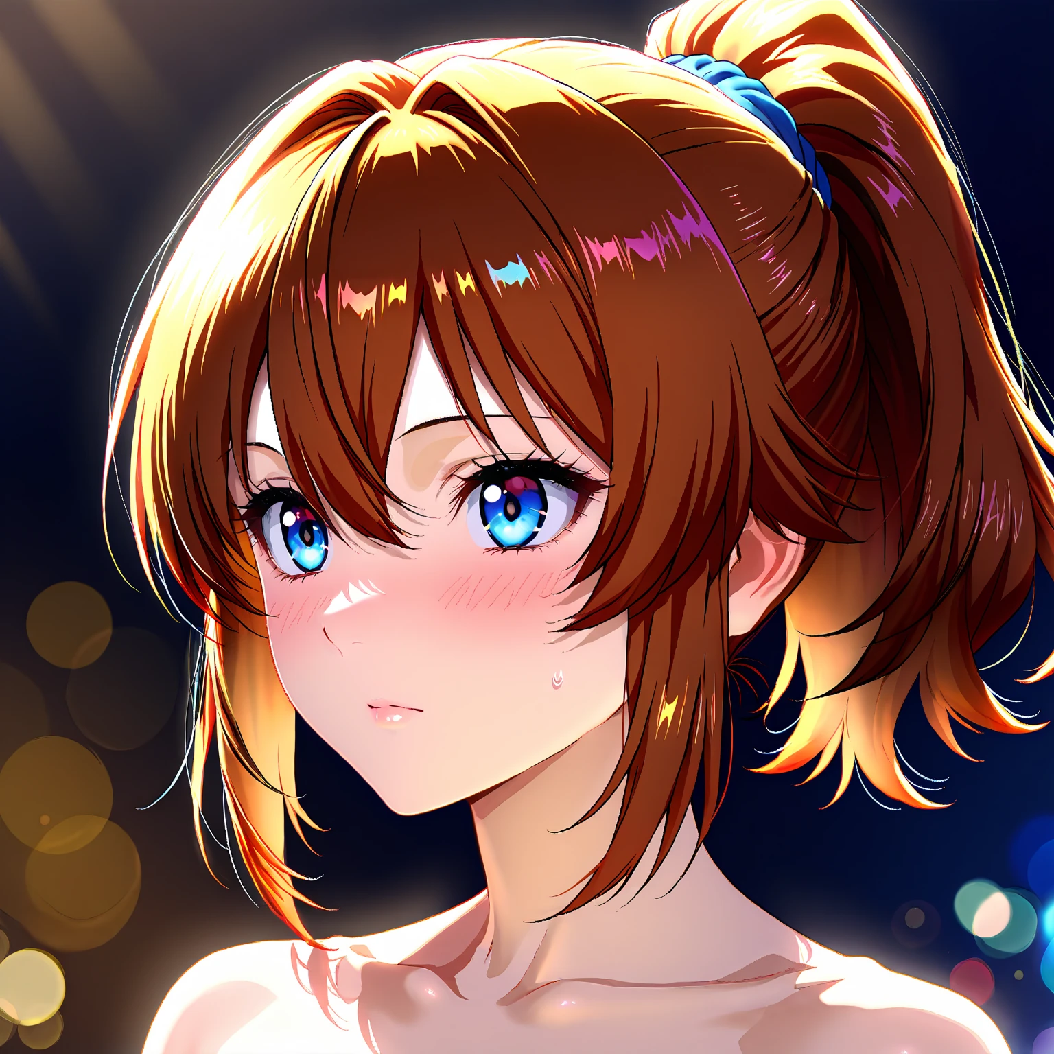 masterpiece, best quality, kousaka honoka, blue eyes