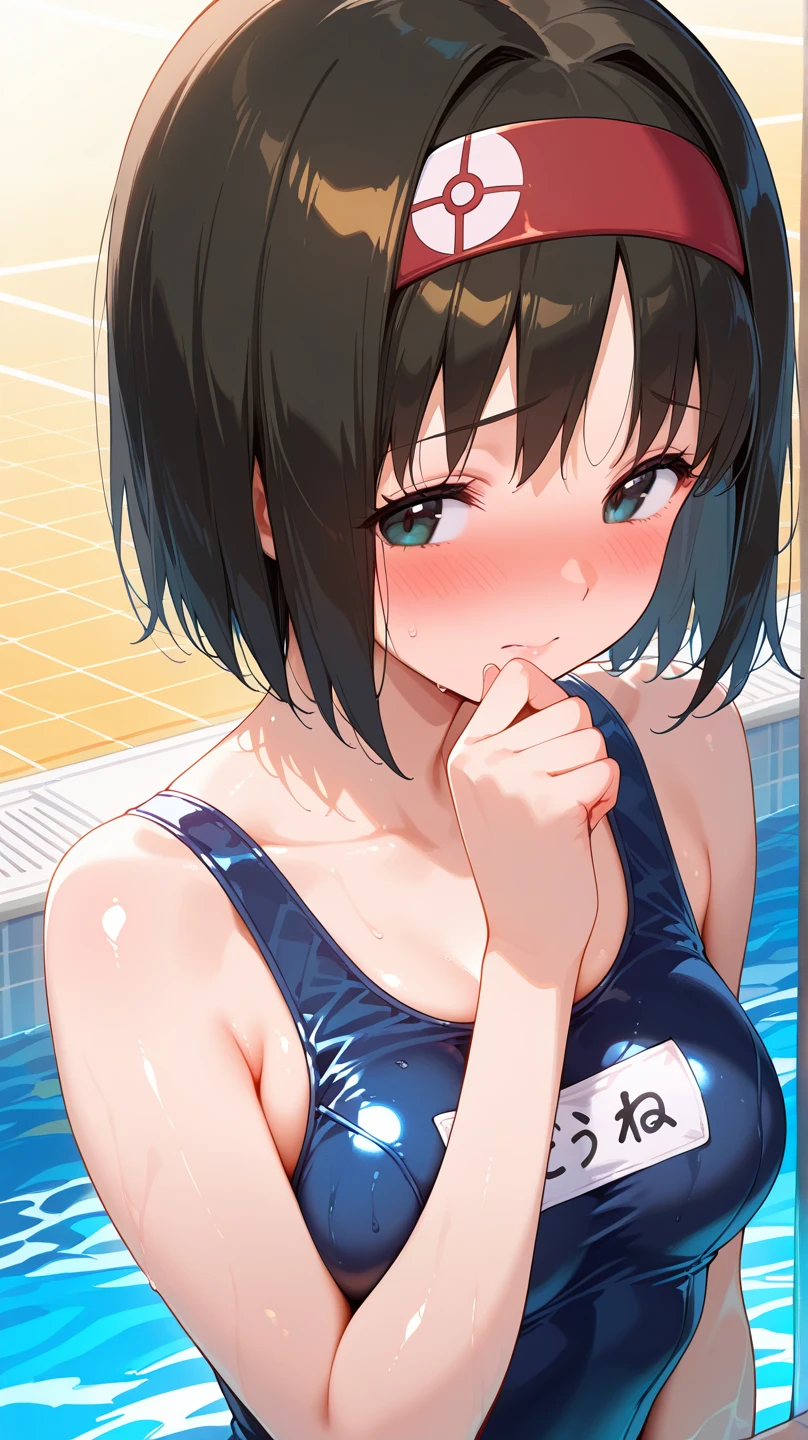(masterpiece quality, High resolution, Detailed Background:1.25), (alone, 1 high school girl:1.25), (School Swimsuit:1.5), Swimming Club, Pool,(nice, boyish:1.5), View your viewers, smile, (Cowboy Shot:1.25), (Super huge breasts:1.5),(Penis ejaculating inside a woman:1.5),(Saggy breasts:1.6),(the upper body is short:1.5),(Soft Breasts:1.3),(Riding on top of a guy and giving him a blowjob:1.6),(Put a man's penis in your mouth:1.6)