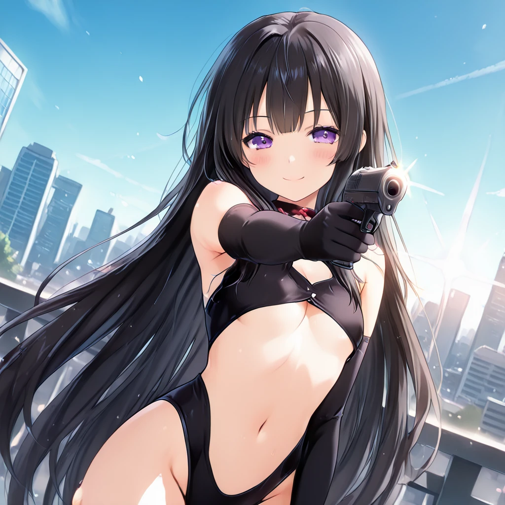 ((1 lady))、ultra-detailliert, Top image quality, digitial illustration, Seductive Anime Girl, Glossy realistic skin texture、Meticulously drawn hair, Meticulously drawn eye, Sharp Focus, Precise human body structure、Smooth texture、((Back view:1.3))、((Combative posing:1.5))、((bazooka and gatling gun and rocket launcher))、((dynamism:1.3))、((dynamic angle:1.2))、((Being in battle field:1.2))、seductive smile、((latex micro bikini:1.3 crop top:1.3))、((sleeveless))、((cleavage:1.3))、((crop top navel))、((highleg:1.3))、((huge breasts:1.3))、((huge hip:1.3))、((thick thighs))、((wedgie))、curvy、((collarbone))、((cameltoe))、hip line、Full body