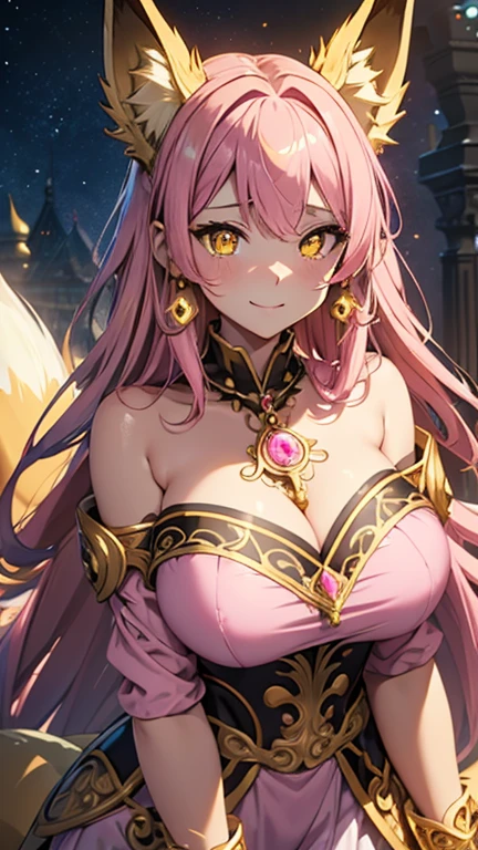 (best quality, 8K, high resolution, masterpiece:1.2), Digital Artwork, A girl, Delicate face, Exquisite eyes, Pink Hair, Long and straight hair, Glowing purple eyes, red lips, Suspenders, Fantasy Landscape, Vibrant colors, Soft Light, Whimsical atmosphere, Blooming flowers, floating long dress, fine details, Ethereal Background, Dreamy aura，、Huge breasts（10.0），Deep cleavage（10.0），Nipple protrusion（10.0），、Huge breasts（10.0），Deep cleavage（10.0），Nipple protrusion（10.0）Elf ears 、Huge breasts（10.0），Deep cleavage（10.0），Nipple protrusion（10.0）