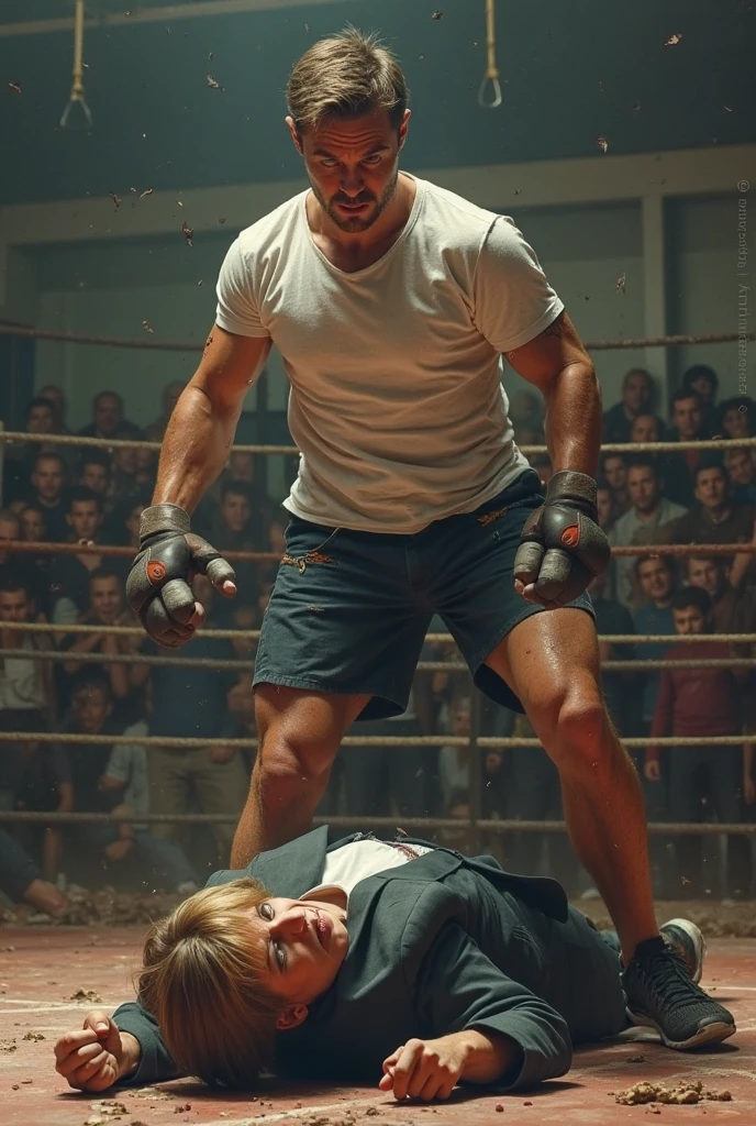 2men,SQUATTING POINTING TO SELF, RECLINING ON ROCK,<lyco:THINKMARK-v2:1>(mark zuckerberg:0.5),(elon musk:0.5)
(boxing stage),