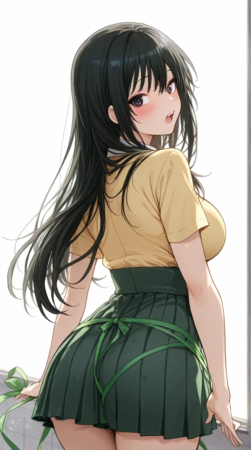 One girl, Kotegawa Yui, alone, Long Hair, chest, skirt, Wet, , View your viewers, Black Hair, shirt, bow, large chest, blush, Part your lips, green skirt, bowtie, pleated skirt, Short sleeve, Orange eyes,
YabukiKentarou, masterpiece, Highest quality, so beautiful, Absurd,