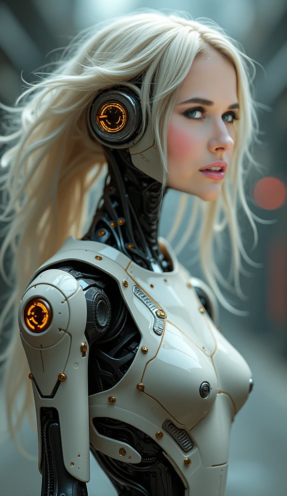 Beautiful Face,face is Japan, 1 Woman, Big, Curvaceous, (16k, RAW photo, top quality, masterpiece: 1.2), (HDR, Realistic, Photorealistic: 1.37) (tube attached to the body), (Bikini Cyborg robot parts)))), (light gray hair), Long hair, Wavy hair, Twin tails, Medium shot, ( Seductive smile)), (black eyes), double eyelids, princess cut, from below, (whole body),posing,,in the lab,( tube connected to blood vessel),((mechanical vertebrae attached to the back)),((mechanical neck attached to the neck)),(wire and cable attached to head and body),(character focus),science fiction,perfect female figure,perfect anatomy, hyperanatomy, full body shot, relationship between up to 4 fingers and 1 thumb, spherical joint,