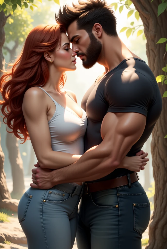 score_9, score_8, score_7_up, 1girl, 2boy, magnificent body, A luscious milkmaid has fun with her boyfriend on a farm, friendly sex