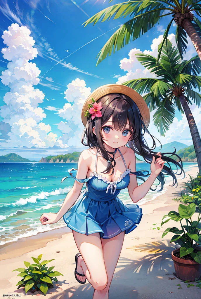 masterpiece, best quality,shiny,chromatic aberration abuse,pastel color,full body,
1girl, solo, brown hair, long hair, hair ornament, braid, hairclip, red eyes, smile,
looking at viewer,standing,from behind,
ocean,beach,trees,flowers,starry sky,rock,sunshine,(on stomach),
<lora:azusaswim:0.7>azusa swim,no shoes,