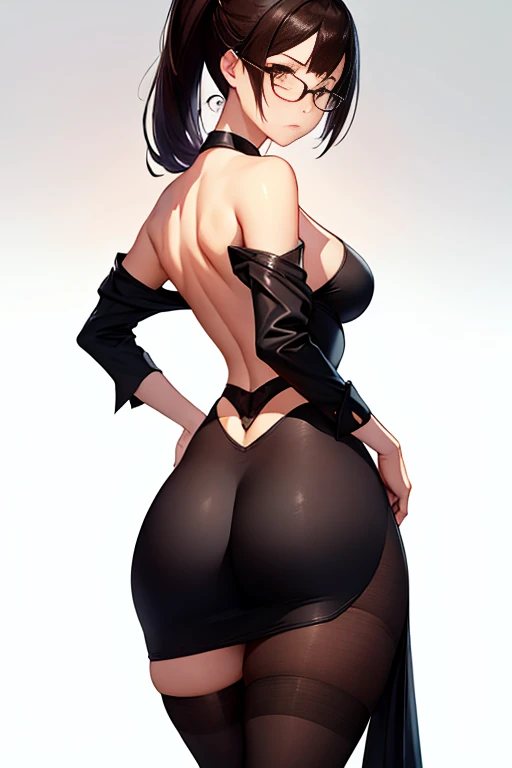 A big ass gothic girl who is in 4