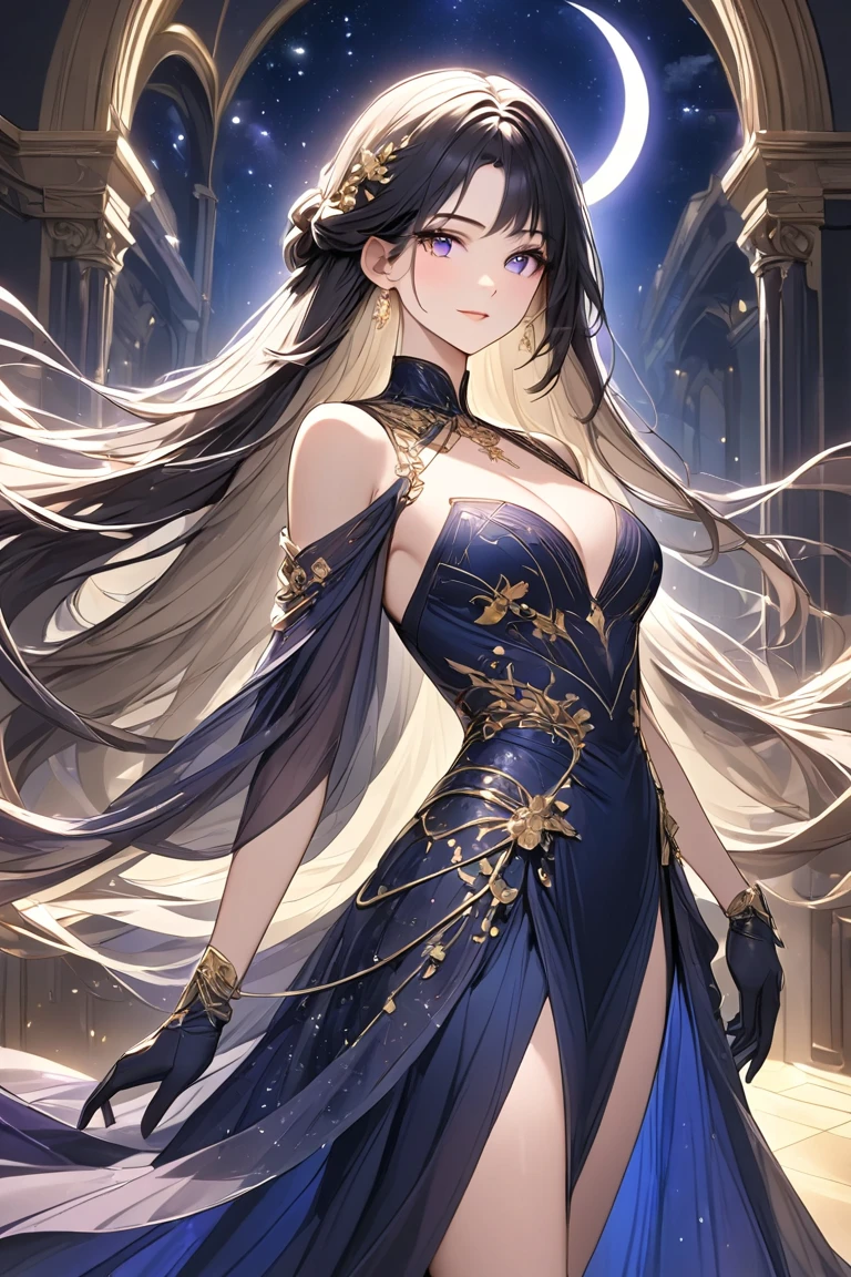 最high quality, masterpiece, High resolution, One girl, Porcelain Dress, hair accessory, necklace, jewelry, Beautiful Face, On the body, Tyndall effect, Realistic, Dark studio, Edge lighting, Two-tone lighting, (Skin with attention to detail: 1.2), 8k UHD, Digital SLR, Soft Light, high quality, Volumetric Light, Frank, photograph, High resolution, 4K, 8k, Background Blur,