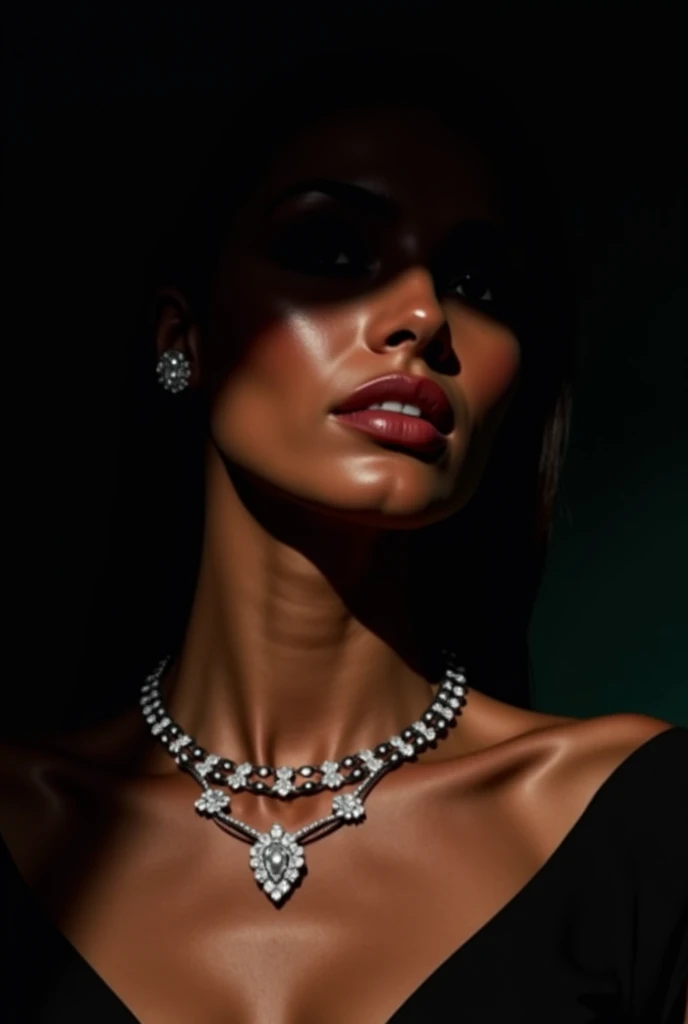 Catalog editorial, translucent transcendence, transparent, layered composition, body covered with diamonds, shining jewelry, sensualcore, sexycore, desaturated, --ar 7:11 --personalize --stylize 800