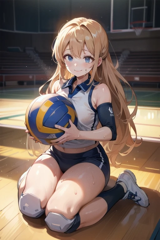unity 8k wallpaper, anatomically correct, (((masterpiece))), (((best quality))), (((ultra detailed))), (((high-resolution))), ((Ultimate cutie)), perfect hands, perfect finger, (((good anatomy))), detailed beautiful face, shiny hair, (((gyaru))), (potbelly), (curvy), medium breasts, ((Thick thighs)), (((solo))), ((seductive smile)), (((blush))),
BREAK, (((sit astride the perfectly spherical shape 6-inch volleyball))), (((Straddling a perfectly spherical 6" volleyball))), (((Perfectly spherical 6" volleyball fits perfectly crotch))), BREAK, (((Rub the Perfectly spherical 6" volleyball against crotch))), (masturbation),
BREAK, (Collared volleyball uniforms), sleeveless, ((buruma)), ((kneepad)), pussy juice stained, (elbow pad), (((sweat))), (((covered in sweat))), ((deep breathing)), in Volleyball Court, indoor, lighting, looking at viewer, full body, (spoken heart)