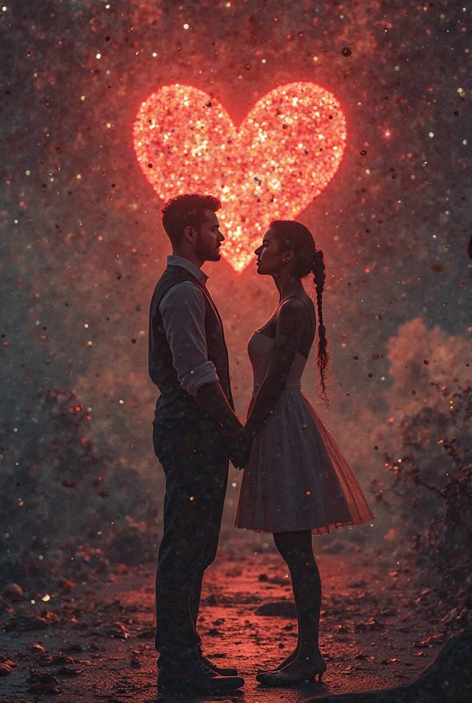 photo of a couple leaning in for a kiss, lovelyairxl, floating heart effect <lora:Floating_Hearts_Effect:1>