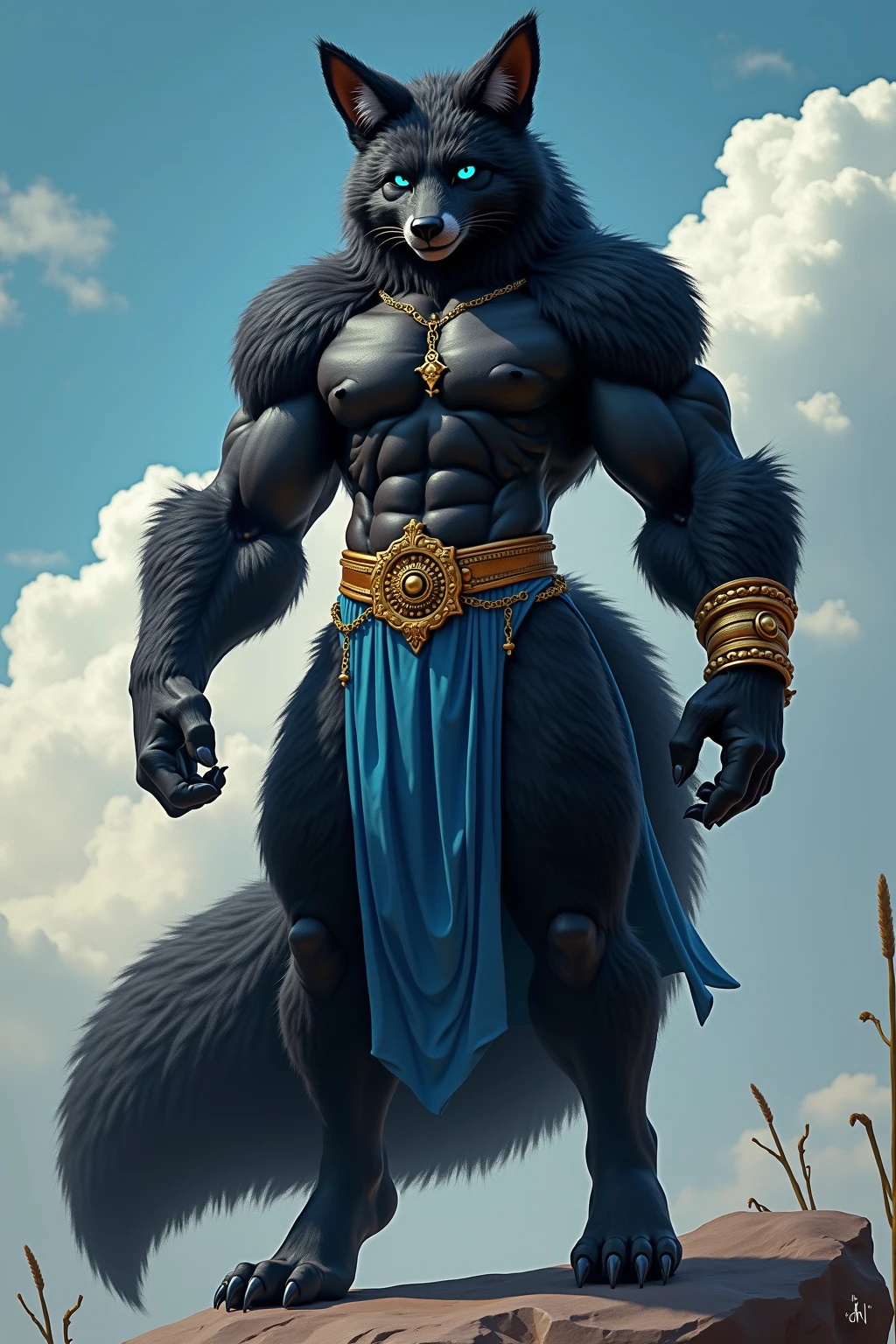 seulement, mâle, (muscle), posant pour la caméra, chaman, (mâle anthro wolf):1.3, corps noir, ventre blanc, Énorme bodybuilder musculaire avec une croissance musculaire extraordinairement rapide, les plus gros muscles sont trop gros, tension musculaire de tout le corps, érection musculaire , fascia musculaire trop bosselé, full of Des muscles forts too full, forte charge du corps entier, muscles globalement forts Muscles veineux, too muscles enflés, muscles extrêmes, muscles enflés, Des muscles forts, dorsaux forts, dorsaux forts, biceps forts, pectoraux forts, triceps forts, trapèze fort, huge ripped abs muscle, Forts muscles des cuisses, cuisses musclées, cuisses bombées, biceps, torse nu, muscle bulge max, renflement musculaire du corps max, muscles bulge all over the body max, Renflement maximum des muscles de la poitrine, renflement des muscles abdominaux maximum, huit pack abs, anatomie correcte, (Jambes énormes:2.5)(rester):1.3, (kemono:1.5) (prier):1.23, (tenue de tribu, Pagne long cassé, motif rouge:1.2), yeux détaillés, queue de dragon, bania, ((portrait complet du corps)), ( Yeux ronds, yeux de couleur bleue, peau de couleur grise, Rayures vertes, Griffes acérées, Griffes de bête mignonne, yeux clairs et brillants):1.1, (extérieurs:1.35), autel, fougueux, fumée, dans la prairie, le jour, (particule, ver luisant, bleu brillant): 1.3, fond détaillé, de manière réaliste, main réaliste, 8k HDR, (large plage dynamique, HDR, souligner: 1.5), auteur (Pino Daeni, (Écrit par Ruaidri), Écrit par Virtyalfobo.