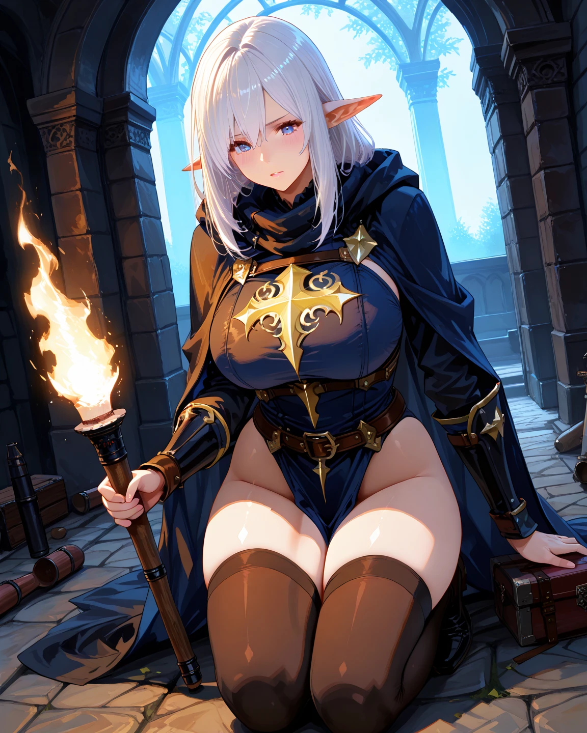 {{{nsfw:1.5}}},mature woman,princess,beautiful eyes,warrior,armor,white armor,blonde hair,long hair,hairband,side bang,breastplate,pleated skirt,white skirt,leotard,white leotard,cameltoe,1 girl,multipul boys,hetero,nose blush,open mouth,cry,embrrassed,love juice,slim body,small breast,sweat,restrained,arms behind head,arms up,defeat,bdsm,cowboy shot,from below ,handcuffs,shackles,indoor,wooden_horse,rub crotch,torture,goblin,ugly goblin,pervert goblin,surrounded by goblins,cum on body,{{{gigantic breasts:1.5}}},