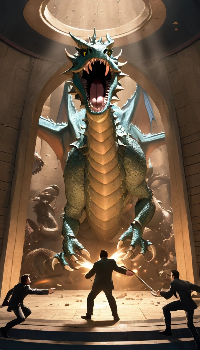 queen with tinny dragon in her kingdom