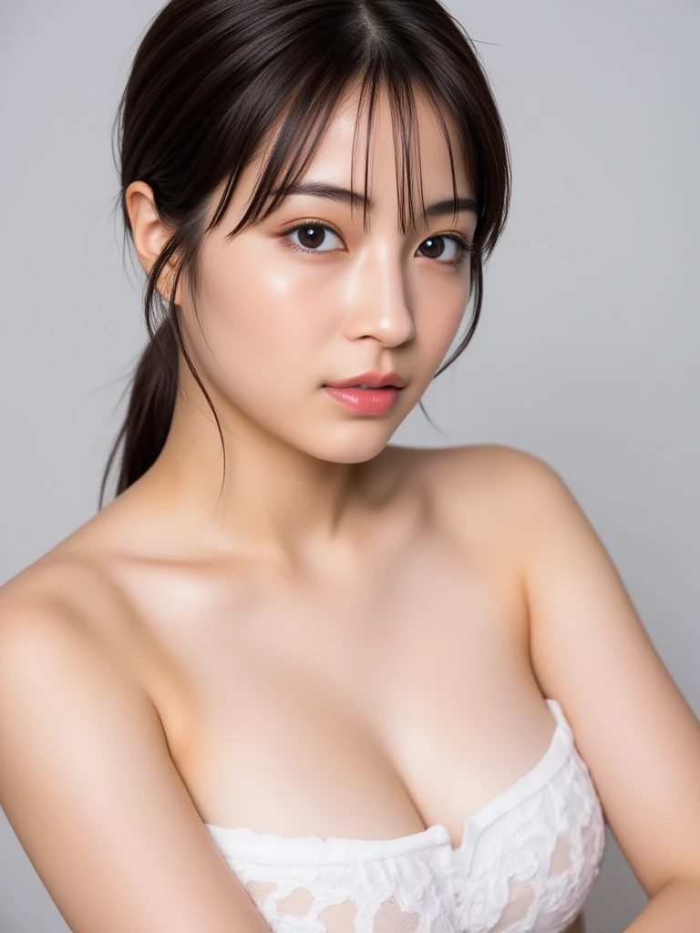 1 beautiful girl, alone、masterpiece, highest quality, realistic, very detailed, detailed face、fine eyes、(shiny skin, sweatyの:1.4), absurd, looking at the viewer,Random hairstyles for short hair and updos、black hair, brown eyes, High resolution, sharp focus, Depth of written boundary, fine eyes, sharp pupils, , (thick thighs:1.0), Bedroom, half open mouth、18 ~ Random age over 35、Completely naked、chest、nipple、thin pubic hair、sweaty、half open mouth、embarrassed look、blush:2.0、wet skin:2.0、wet hair:2.0、Are standing、Hands touching my body、小chest、