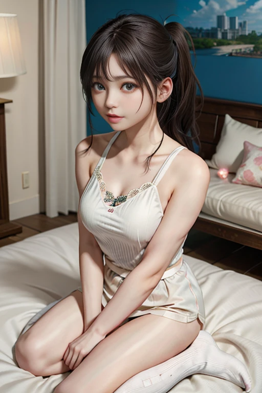 Highest quality、masterpiece、High sensitivity、High resolution、Detailed Description、Slender women、Slim Body、Pull your pants down to your knees、Western-style toilet、Sit on the toilet、