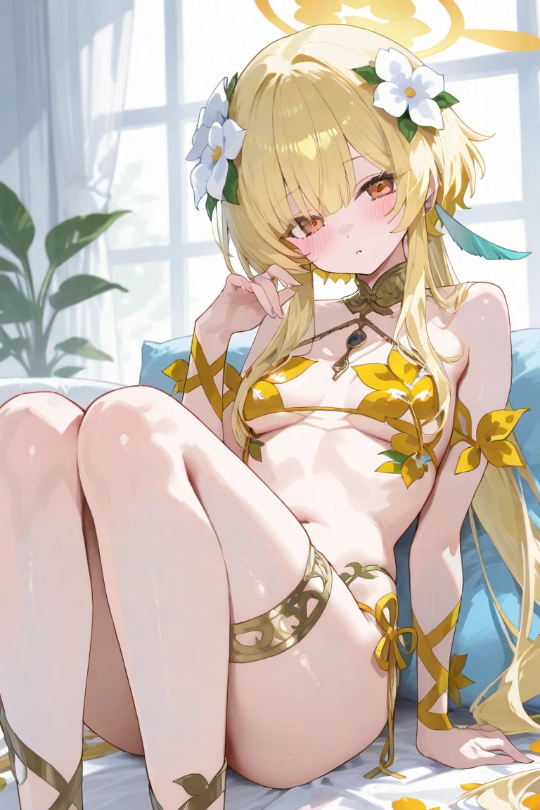 ((thin legs)), ((cleft of venus)), small breast, nipples, sweat