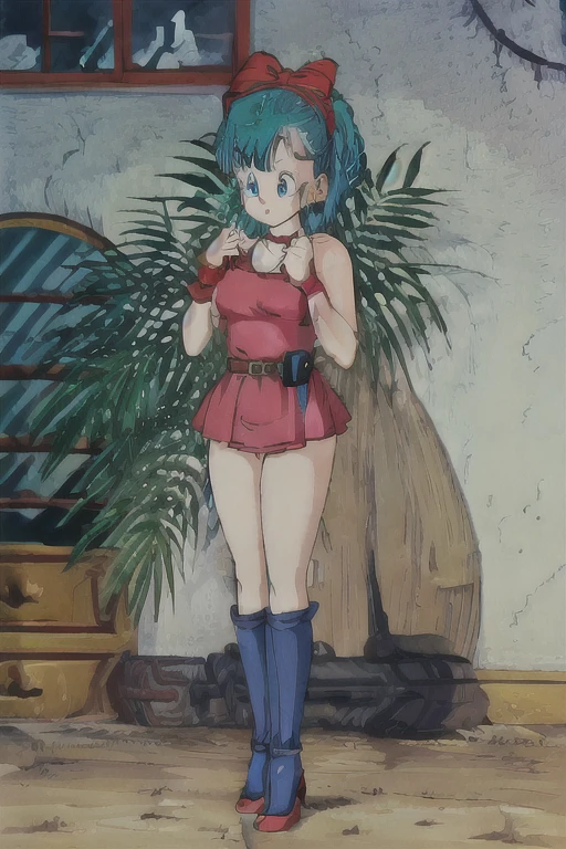Bulma putting her feet on a dildo