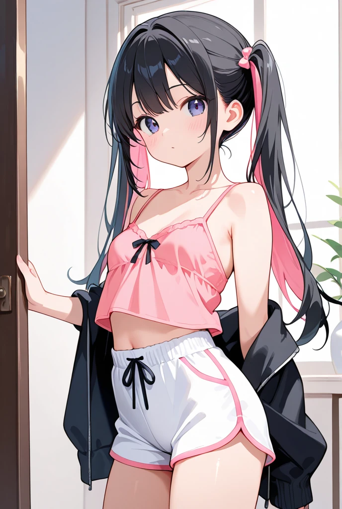 Highest quality,20-year-old,,Beautiful girl with black hair and twin tails,,(((White and pink tight mini skirt dress))),,Laughing with your mouth open((Patent leather thigh-high boots))(See through),blush、Big eyes、Heart-shaped pupils、Very embarrassed face,,((Looking Back))(Wet with sweat)Reflecting the buttocks,Thong、Lots of sweat、Glowing Skin、Night City、Illuminated from the front