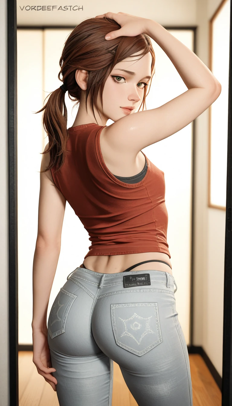 1girll, washing machine, hindquarters, Superskirt, Leaked,stooped, tmasterpiece, Best quality at best, highly detailed