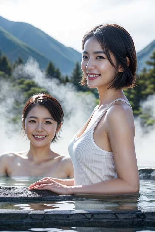 (8K,best quality,masterpiece:1.2),ultra detailed,(photo realistic:1.4),highly detailed,absurd res, blurry_light_background,cinematic lighting,mideum shot,full body shot,((1girls)),((couple)),Japanese,32 years old,(brown hair,mideum messy half updo:1.2),(((completely nude))),(((no clothes))),(Slender abs:1.4),(large chest:1.5),(large hip:1.1),(show pussy),(hairy pussy:1.5),(camel toe),(blushing:1.3),((1boy)),Japanese,20 years old,light brown short hair,(erected penis),((in a hot spring)),((from front)),((smile)),((Snowy scenery)),(snowing outside:1.1),((Sunset,magic hour:1.4)),((Clear Night sky,A cloudless Night sky)),((outdoor)),A vast open-air bath,Huge hot spring,((It's steaming)),(Japanese garden-style hot spring), blow job,Fellatio,BJ,oral sex on penis,Blowjob,Licking Penis,Dick licking,