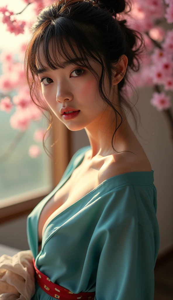 Japanese woman with full breasts