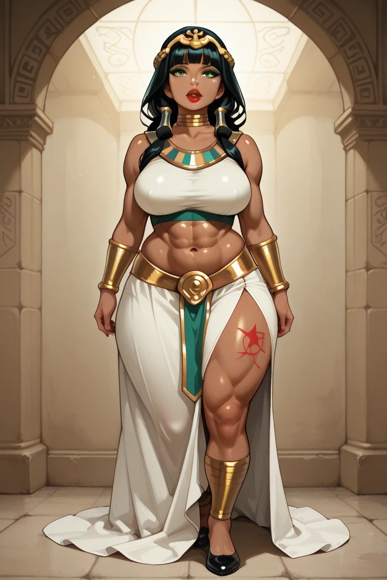 Marvel Comics, (emote:1), Carlotta Champaign dressed as (Dejah Thoris), by Frank cho and HR Geiger, barsoom, (sexy), black hair, ornate diadem, (naked:1), (1girl:1), Gray background, (NSFW:1), delicate hands, (smiling:1), grinning, (pubic hair:1)