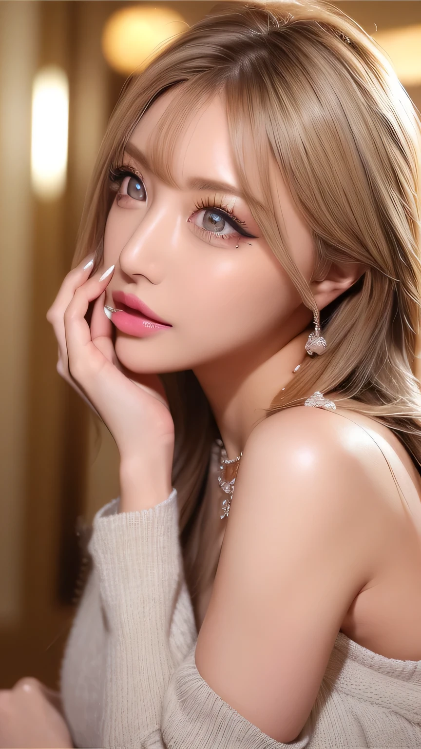 hay una mujer con el pelo largo y un estrangulador en el cuello, Anna Nikolanova aka Newmilky, Cara sexy con maquillaje completo, Yelena Belova, Dasha Taran, Retrato Sophie Mudd, look sexy, Estilo de Julia Razumova, look sexy at the camera, Aspecto sensual, con cabello largo y ojos penetrantes, Cara perfecta )