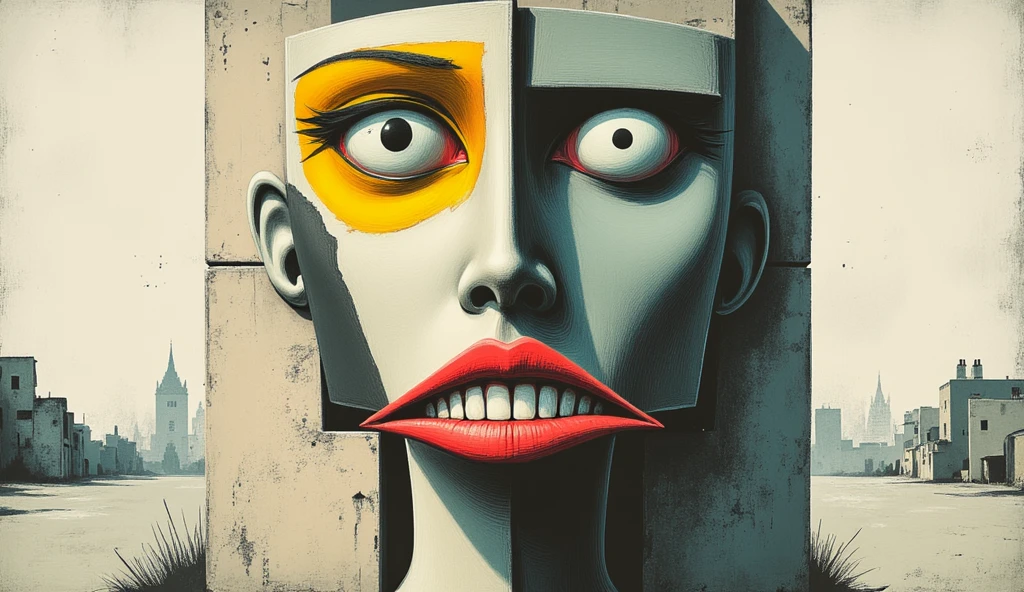 <lora:George Condo Style:1>George Condo Style - a strange scene inspired