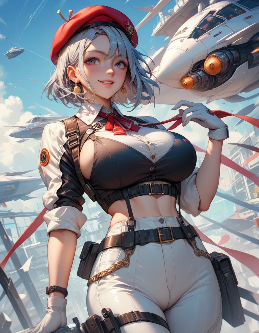 A busty woman advocating for world peace