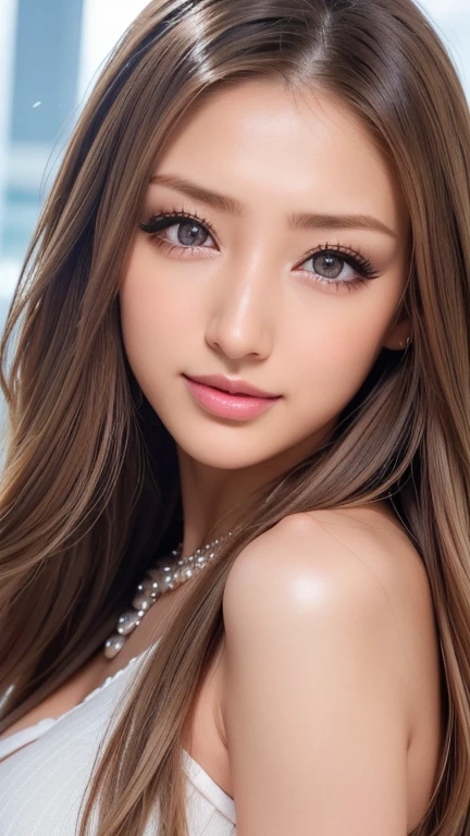 Beauty, Brown eyes、Your eyes are sparkling、Big 、Super sexy、Pale skin、Shiny Hair、Super long hair、Loose and fluffy perm、Brown Hair、Are fat、fat、smile、Heavy makeup、Pink lipstick、Thick lipoisturized lips、Plump、Voluptuous、Indian、spring、Blue sky、White cloud、looking at the camera、Has bangs、Bangs fall on the forehead、Heavy makeup、Heavy makeup、The face is dark、Exotic Face
