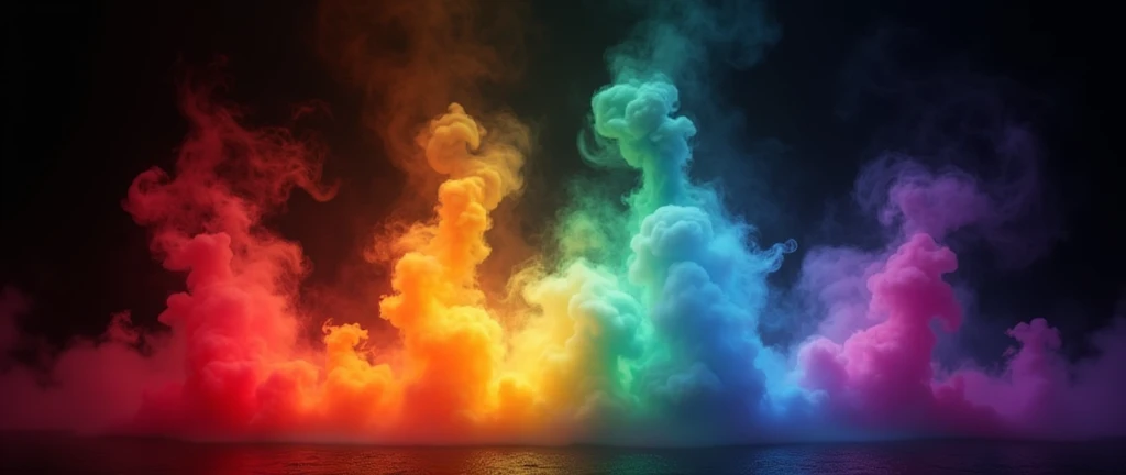 Obra de Arte abstracto en movimiento. Un primer plano de un humo colorido se vierte sobre burbujas tornasoladas, ,remolinos de gotas tornasoladas llenas de humo colorido giran y escapan, humo de color fluido, humo colorido, Humo multicolor, humo coloreado, humo de colores brillantes, acid-colored smoke, Humo de color, humo de arco iris, Background of psychedelic smoke, Humo colorido en el fondo, humo espeso y colorido, Humo giratorio colores radiantes, nubes de humo de colores, humo arremolinado, Arte del humo fluido