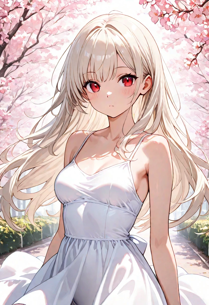 Highest quality, Ultra-high resolution, (Realistic:1.4), One girl, nude, Small breasts,Pink nipples, Black choker, smile, Exposing shoulders, Focus Only, View your viewers,Fair skin,sunset,cherry blossoms,Photon Mapping, Physically Based Rendering, RAW Photos, Highly detailed background,Detailed face,Glowing Skin,cowboy shot