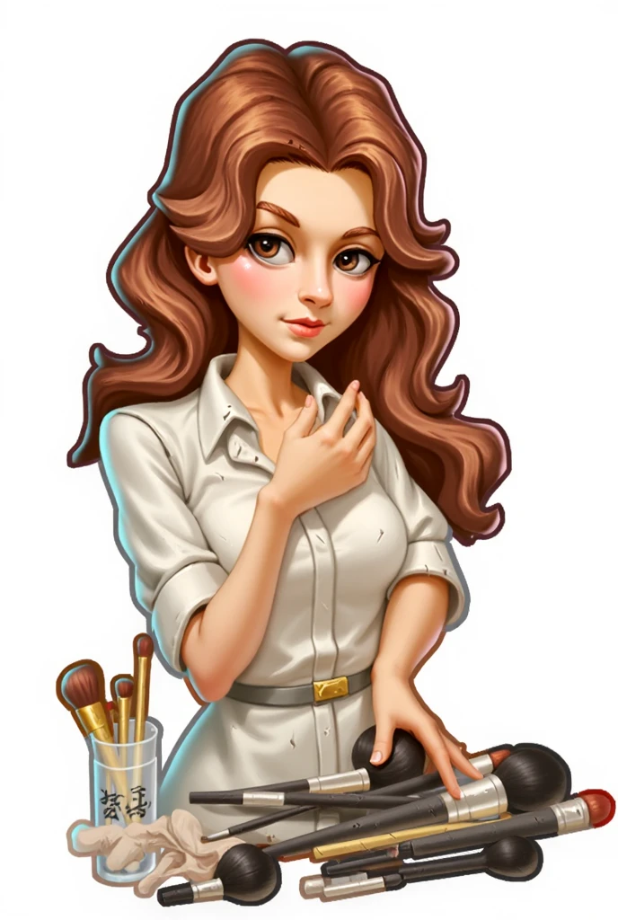 Draw a full-length portrait of a girl.