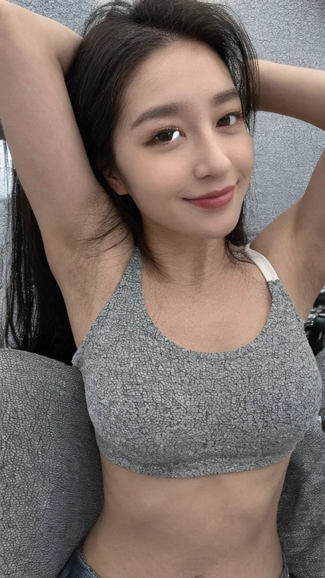 selfie, with his tongue hanging out, shoulder length hair 