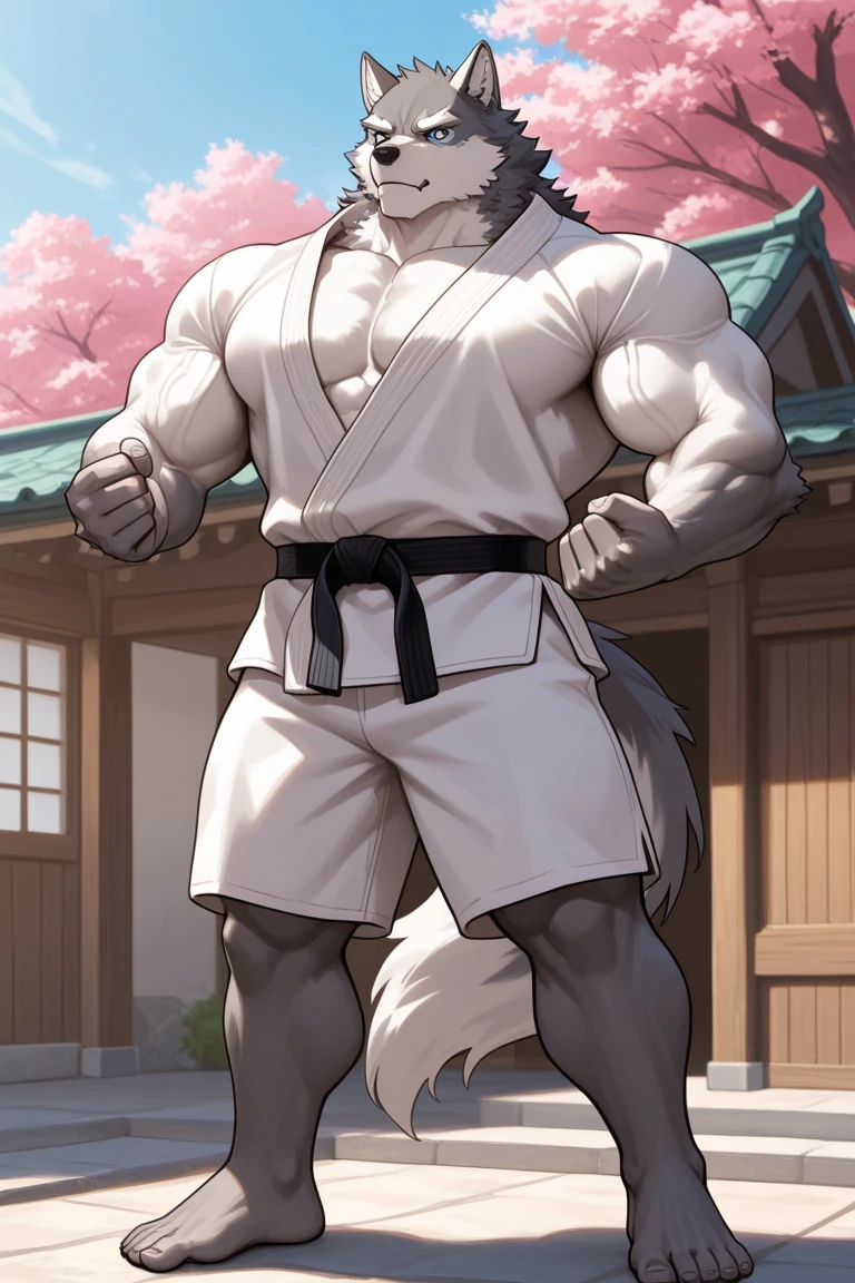 masterpiece, best quality, extremely detailed, full body,anime,man,middle age, rugged, {{{{{muscular}}}}}},buzz cut,loincloth、embarrassed face、night