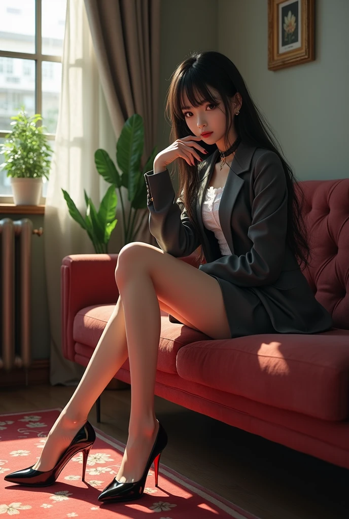 Realistic woman in clothes