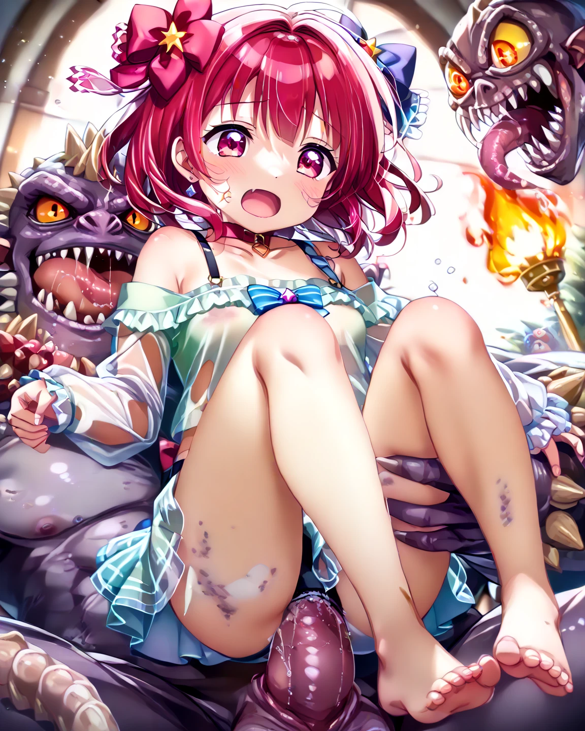 {{momo velia deviluke}}, ahegao, smile, crying, 1boy,1girl,reverse suspended congress, cum in pussy, looking at viewer, nipples, sex from behind, orgasm,bedroom,pussy cum,large penis