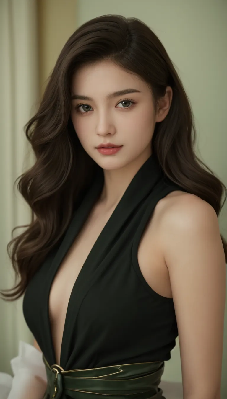 ((highest quality)), ((masterpiece)), (detailed), whole body、wallpaper、Attention to detail、Perfect Face、Perfect body、Perfect proportions、Narrow waist、Feminine body shape、Light brown hair、Beautiful Skin、Beautiful white skin、Half Russian and half Korean、アジアBeauty、Japanese 、(masterpiece:1.3), (8k, Photorealistic, Raw photo, Best image quality: 1.4), (Rough long hairstyle:1.2)、Cleavage:1.4、Beauty、Beauty、Wearing a tank top、sitting on a chair drinking a cocktail