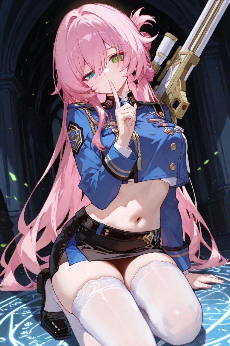 1girl, solo (nsfw:1.5), top-quality、Full limbs、complete fingers、Slender beauty、straight haired、long pink hair、Sweating、Wet texture、Beautiful Large Breasts、prison、prison、(((Sexual torture)))、BDSM、((Hands tied with ropes and hung from the ceiling、Being caught))、((((vibrator))))、((((The vibrator is fixed in the crotch of a woman))))、(((Rotors are attached to both chests)))、Suffering face、blushing、(Crying:1.5)、、(((Squirting))), (Very fine and beautiful),(Beautiful and detailed eye description),ultra - detailed,tmasterpiece,)),facing at camera,A high resolution,ultra - detailed), sexyposture,Camel toelushed complexion, Expressions、((a large amount of cloudy liquid drips from the genitals)), the presence of vibrators on the genitals, wet all body((spread legs (Drenched body)) white milk spill, Desire for dissatisfaction,frontage,British Air Force,Aviator,Officer's cap(Wearing:pink blazer jacket,tailcoat,pink color blouse,a black bowtie,pink pantyhose,Gold wire embroidery,Armour,Bare breasts)cyber punk style,