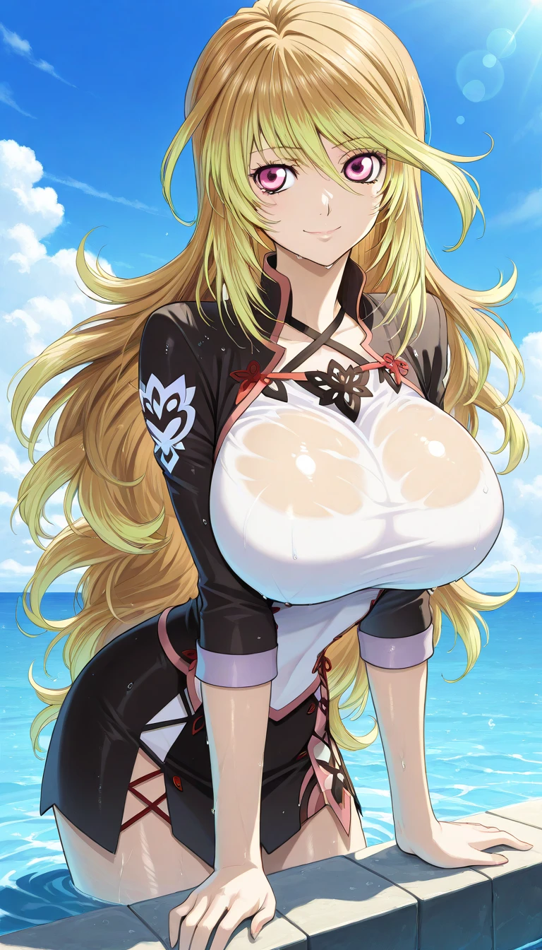 (Highest quality、masterpiece、Highest quality、Official Art、Best body、The best face)(pecorine, blue eyes, hair ornament, long hair, orange hair, tiara, braid, hair braid,Large Breasts)、score_9, score_8_up, score_7_up,source_アニメ、BREAK、((Being completely naked、Nipple piercing、The pussy is clearly visible、Wearing a collar、smile、Common sense modification、In the city、peace sign、、A man is grabbing her breasts from behind、 body is shaking))