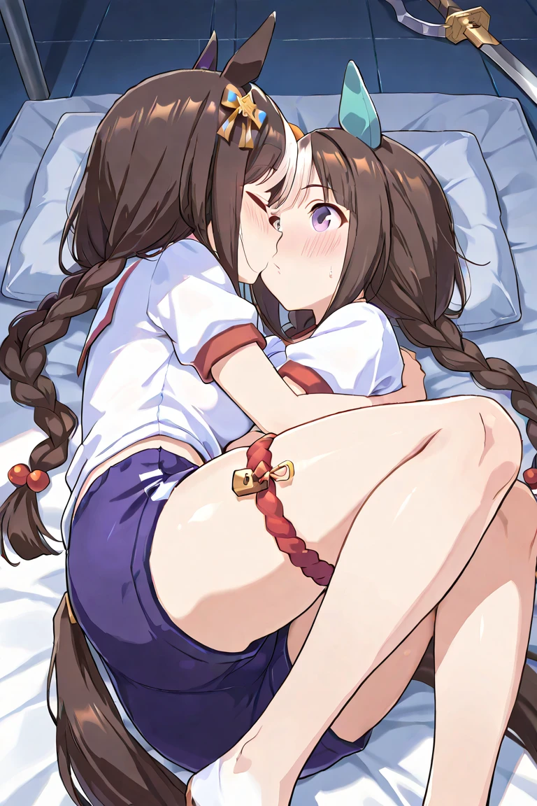 (8k, 最high quality, Tabletop:1.2)、Ultra-high resolution、adorable、最high quality, beautiful, absurdes, ((Two 、twins)), semi-long, Black Hair, Brown hair hair, Dark brown eyes,Open your eyes, Healthy Skin, , Hair Ribbon、 ,  (cryin) ,Cute Characters, Most detailed, high quality、(missionary, boy, penis, lying, vaginal, ass pov, sex, nsfw)、nose blush、steam、Oblique angle、Shiny Hair、Very fine and beautiful bright eyes、be scared、Very detailed, clear and beautiful face, Being stripped of clothes、No clothes、Slender body、Awards, Anatomically correct、((Scared))