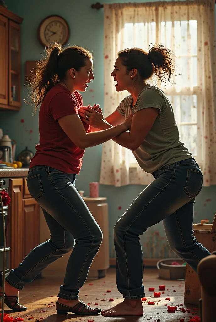 a teenage boy fighting with a teenage girl
