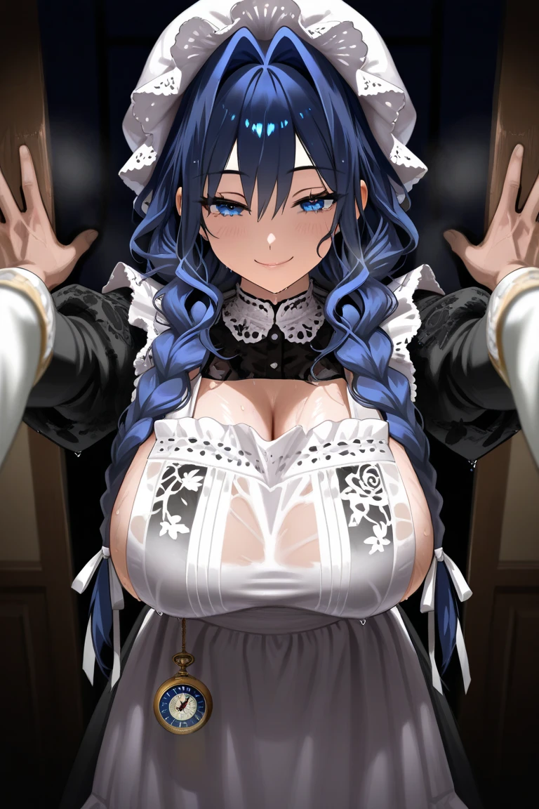 G-Cup Rem from Re:Zero masterpiece highest quality High resolution Big Breasts sexy Sexual Nipples sexy Adult female pink black white Glaring eyes SEX Sexual activity Bunny costume Titty fuck Breasts on tray ノーパンティ
