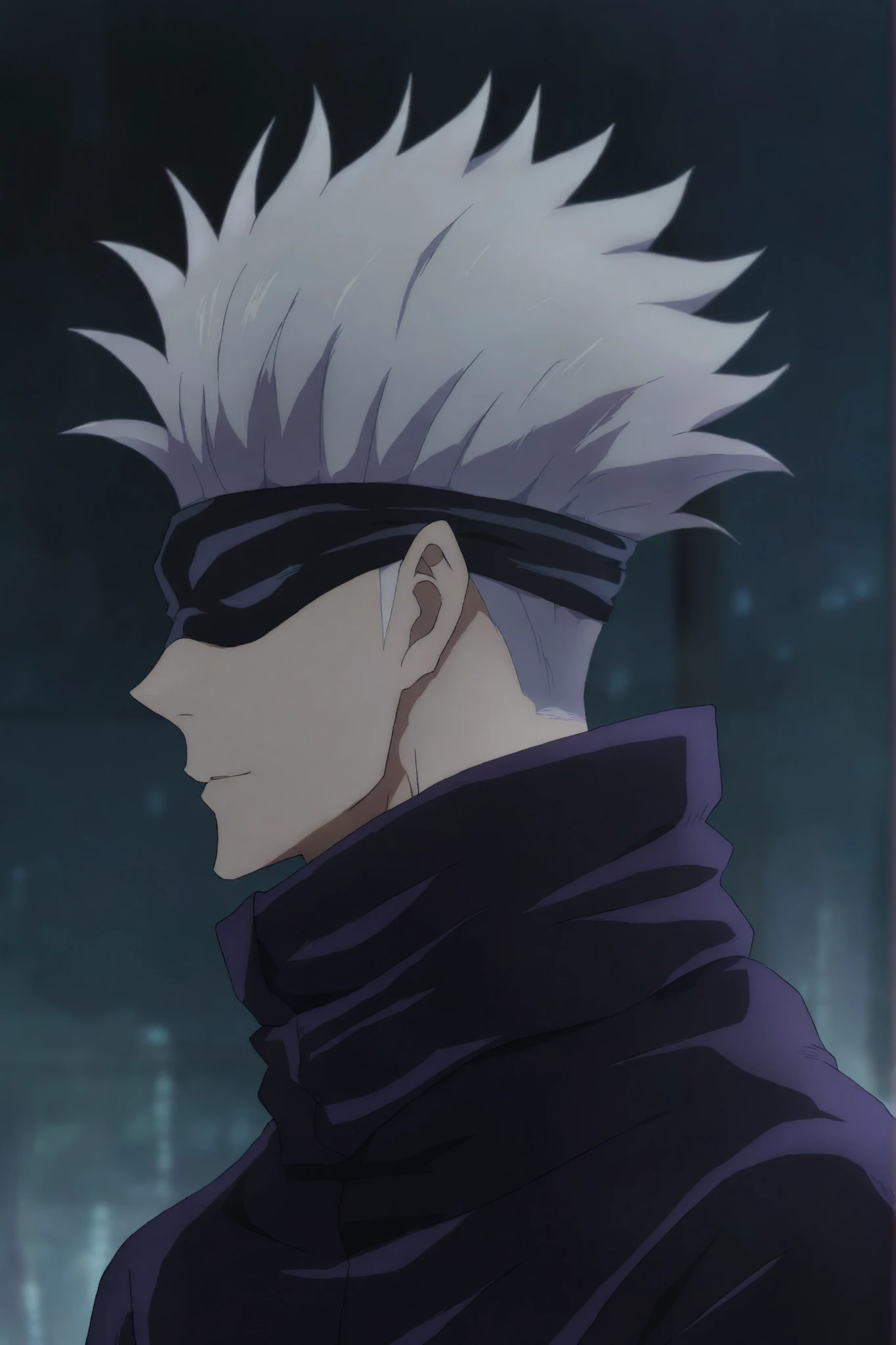 (masterpiece), (highest quality), (very detailed), (the best shape), (best shadows), (absurd), (so beautiful), beautiful eyes in every detail, unusual, 8k, 32K, high resolution, very detailed e CG, score_9, score_8_high, score_7_high, Those_anime_series, cinematic, portrait, solo, 1man , gojou satoru, jujutsu kaisen, white hair, blindfold, covered eyes,