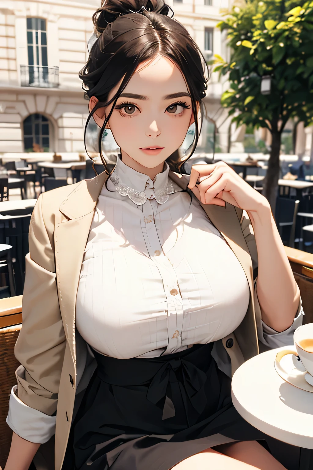 score_9, score_8_up, score_7_up, score_6_up, BREAK, ((super realistic photography:1.5, realistic face, realistic skin, sharp focus)), perfect body, super extreme gigantic breasts:50, bouncing breasts, covered nipples:1.5, gleaming breasts, kawaii, BREAK,
<lora:Kizuki XL P - BokuYaba - Yamada Anna V1:0.8>yamada anna, brown eyes, dark blue hair, long hair, sidelocks, mole on neck, blush,
checkered skirt, suspender skirt, ((crossed suspenders, thick suspenders)), earrings, jewelry, open mouth, plaid skirt, high ponytail, turtleneck, white sweater, fast food restaurant,
<lora:add-detail-xl:1><lora:Fixhands_anime_bdsqlsz_V1:1>