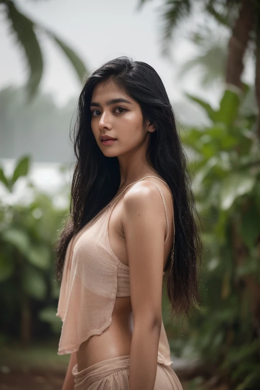 Shriya saran in tight skimpy blue dress,RAW photo, a close up portrait photo of a pretty girl, smiling,tight skimpy blue dress, (lust), slim body, (beach background), (high detailed skin:1.2), 8k uhd, dslr, soft lighting, high quality, film grain, Fujifilm XT3, <lora:shriya:0.9>