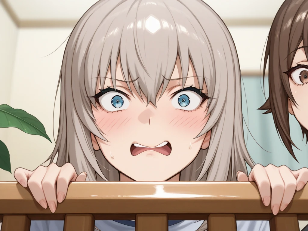 2girls, nishikigi chisato, inoue takina, lycoris recoil, apron, Japanese cafe, anime, 1boy fat_man, faceless male, POV, brown_penis, licking penis, masterpiece, best quality, very aesthetic, absurdres, highly detailed, mosaic censor, comic